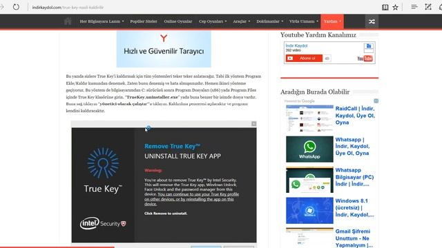 True Key Nasıl Kaldırılır смотреть онлайн