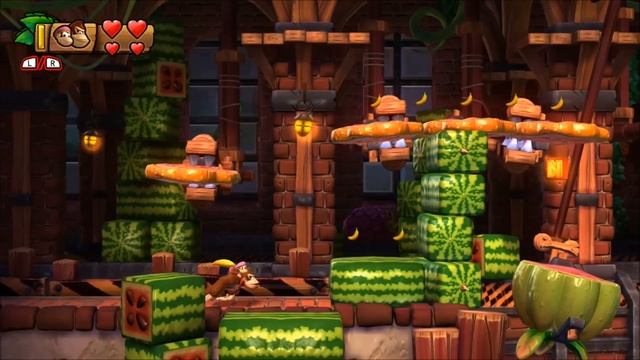 Donkey Kong Country: Tropical Freeze - 100% Walkthrough - 5-3 Fruity Factory (Puzzle and KONG) смотреть онлайн