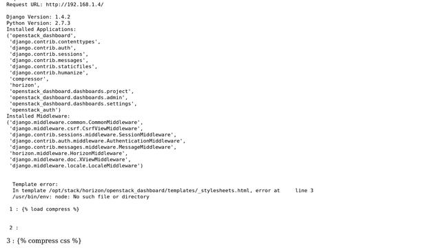 installed openstack using devstack install shell script but getting 500 error when i try opening... смотреть онлайн
