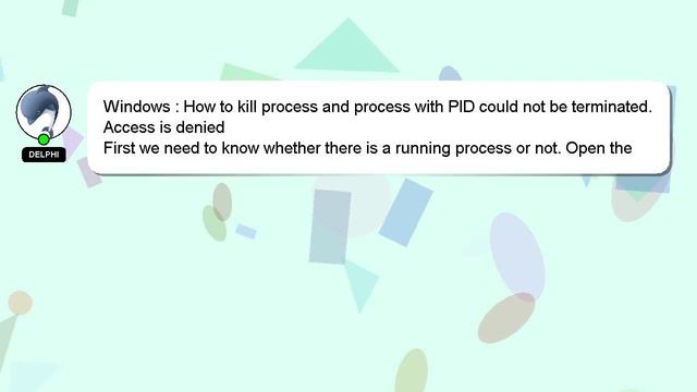 Windows : How to kill process and process with PID could not be terminated. Access is denied смотреть онлайн