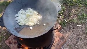 Обзор сковороды САДЖ. Обжиг Саджа. Курица по-тайски в Садже.