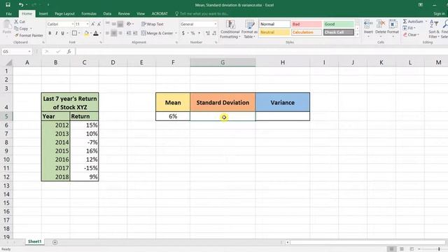 How to calculate Mean, Standard Deviation & Variance in Excel 2016 смотреть онлайн