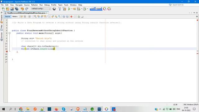 Write a Java Program to reverse a string without using String inbuilt function смотреть онлайн