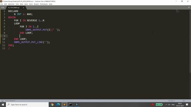 PLSQL BLOCK - PRACTICAL DEMO OF FOR LOOP, NESTED FOR LOOP TO PRINT TRIANGLE AND PYRAMID смотреть онлайн