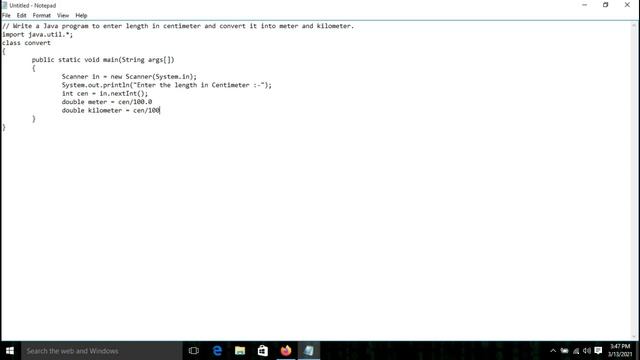 Write a Java program to enter length in centimeter and convert it into meter and kilometer. смотреть онлайн