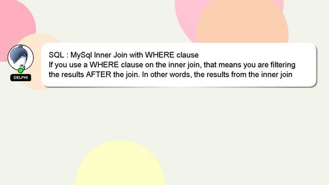 SQL : MySql Inner Join with WHERE clause смотреть онлайн