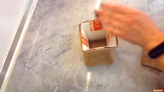 Красивые поделки из джута и картона! ВАЗА ИЗ ДЖУТА своими руками. смотреть онлайн