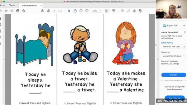 Past Tense Irregular Verb Flashcards with Miss Trudy