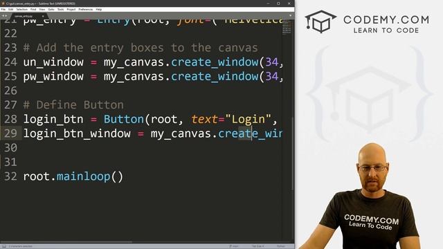 Using Entry Boxes On Canvas - Python Tkinter GUI Tutorial #149 смотреть онлайн