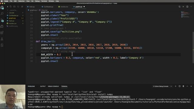 03-Vẽ đồ thị Barchart trong Matplotlib kết hợp dữ liệu từ numpy смотреть онлайн