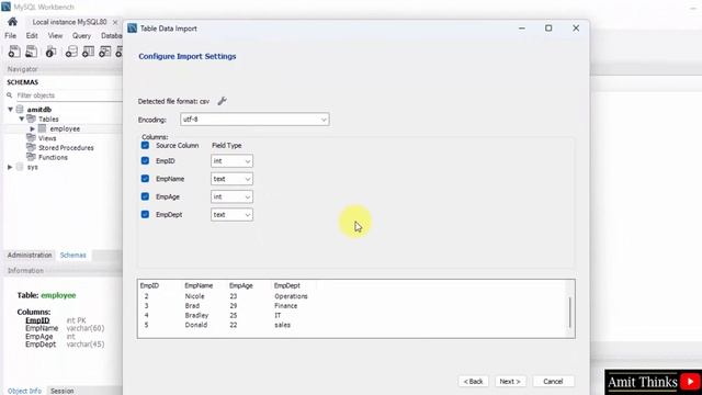How to Import Data from a CSV in MySQL Workbench | AmitThinks смотреть онлайн