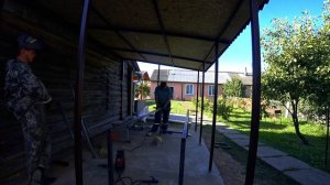 Беседка с односкатной крышей своими руками!!!