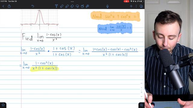 Limit of (1-cos(x))/x^2 as x approaches 0 | Calculus 1 Exercises смотреть онлайн