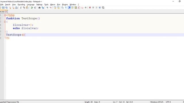 how to use Local Variable in PHP? смотреть онлайн