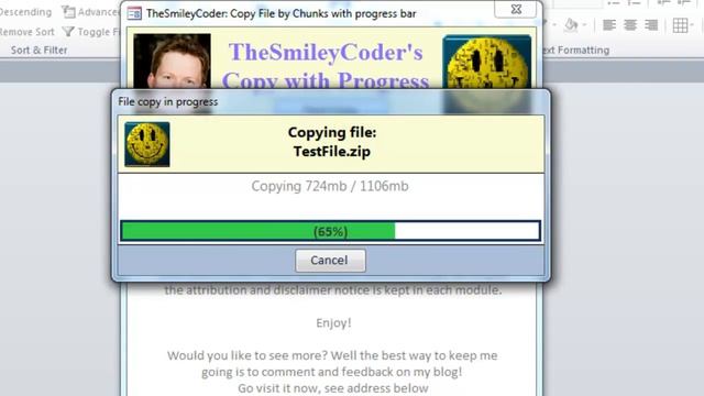 MS Access: File Copy with progress смотреть онлайн