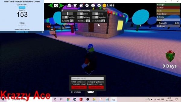 ROBLOX AUTO FARM/TROLL GUI SCRIPT WORK AT A  PIZZA PLACE [EXPLOITING EP1]
