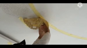 ЭКСКЛЮЗИВНЫЙ  ПОТОЛОК ИЗ ТРАФАРЕТОВ  подробный  мастер  класс ЧАСТЬ 1