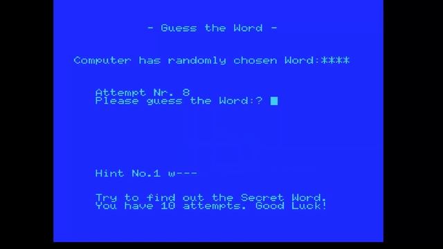 Word Guessing Game in MSX-Basic смотреть онлайн