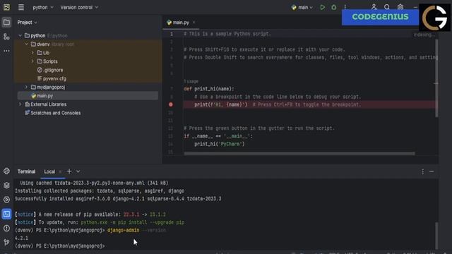 Create basic Python Django project using PyCharm, create Django App, map urls. смотреть онлайн