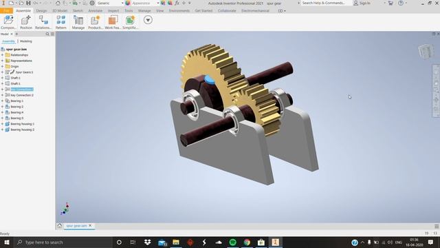 Gear Train Design using Autodesk Inventor - Project assignment for Skyfi Labs online course смотреть онлайн