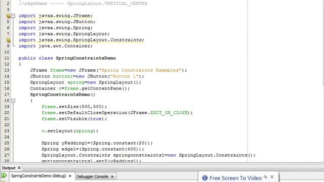 Java Programming Tutorial -SpringLayout.Constraints-18- public void setConstraint(String edgeName , смотреть онлайн
