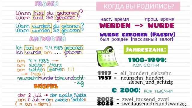 НЕМЕЦКИЙ С НУЛЯ. УРОК 29. ЧАСТЬ 2. ДАТА. ПОРЯДКОВЫЕ ЧИСЛИТЕЛЬНЫЕ. ДЕНЬ РОЖДЕНИЯ смотреть онлайн