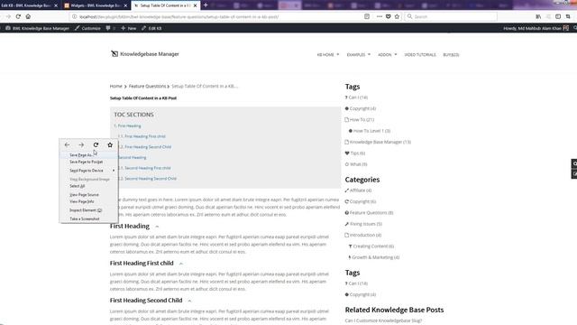 How To Setup Table Of Content (TOC) Widget | BWL Knowledge Base Manager | WordPress Plugin смотреть онлайн