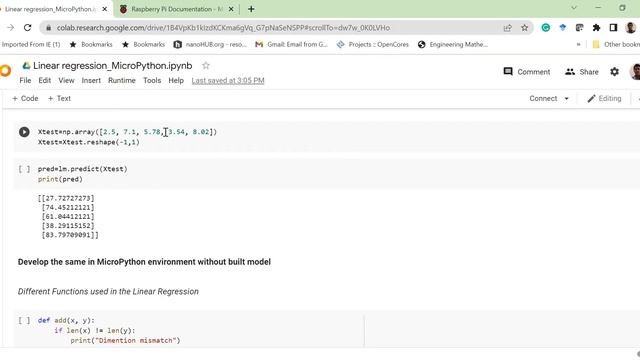 Linear Regression in Raspberry Pi Pico RP2040 using Micro python | Thonny смотреть онлайн