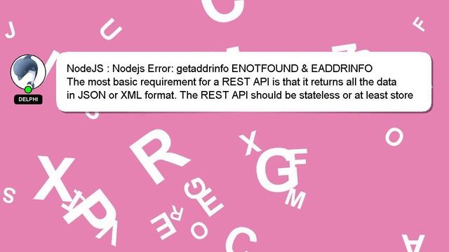 NodeJS : Nodejs Error: getaddrinfo ENOTFOUND & EADDRINFO смотреть онлайн
