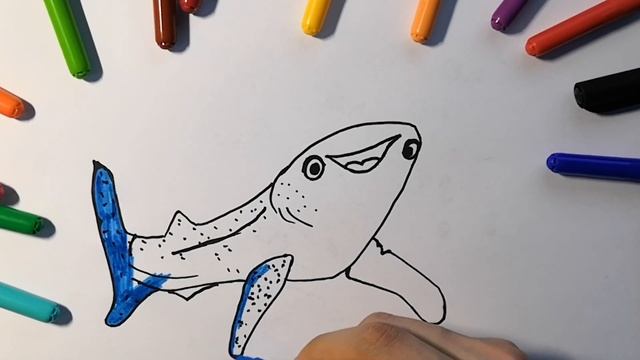 Finding Dory drawing for kids / drawing, coloring for children смотреть онлайн