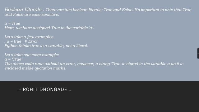 WHAT IS LITERAL AND TYPES OF LITERALS IN PYTHON || PYTHON FOR ABSOLUTE BEGINNER. смотреть онлайн