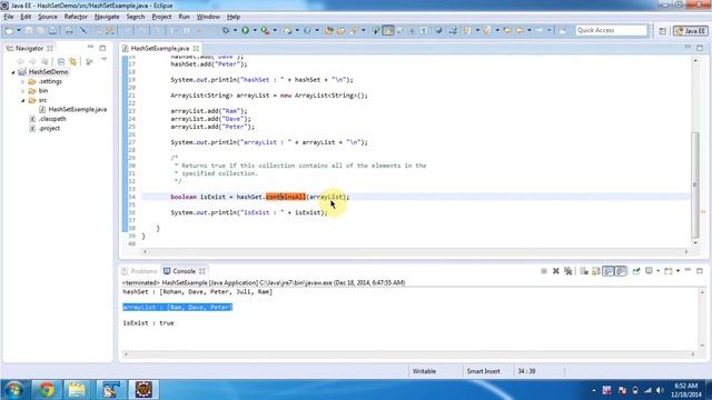 How to check a group of objects exists or not in the HashSet? | Java Collection Framework смотреть онлайн