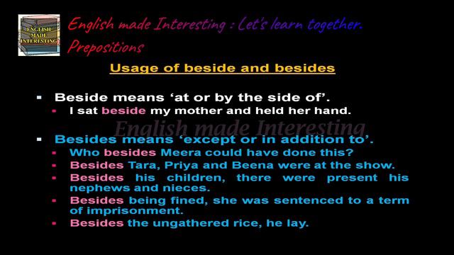 Lesson 16 - Prepositions| English made Interesting : Let's learn together смотреть онлайн