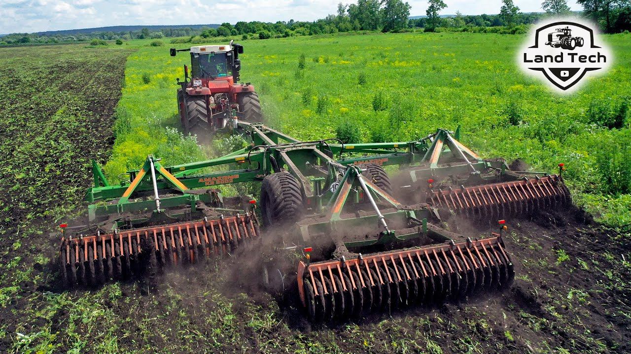 Трактор Ростсельмаш 2375 и AMAZONE Catros - работа по заросшему полю! смотреть онлайн