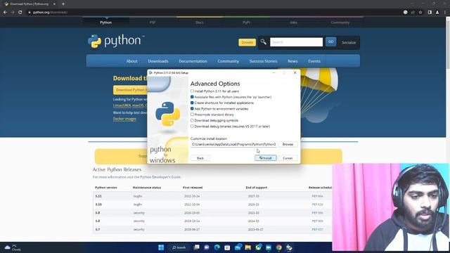 Installing Python on Windows - Python version 3.11.0 tutorial смотреть онлайн