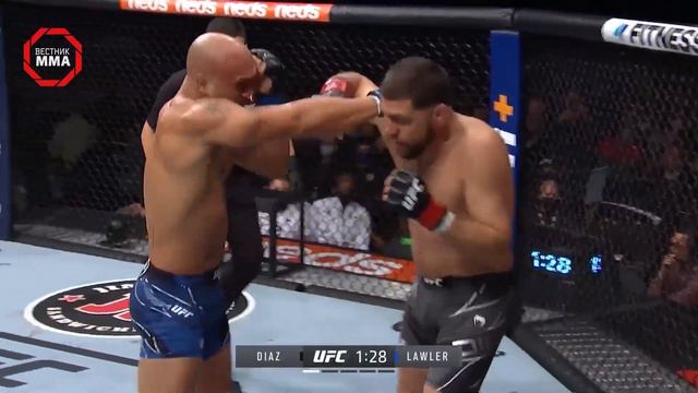 ГАНГСТЕРСКИЙ БОЙ ВЕТЕРАНОВ UFC - Ник Диаз vs Робби Лоулер 2 - НЕ смог продолжить ... смотреть онлайн