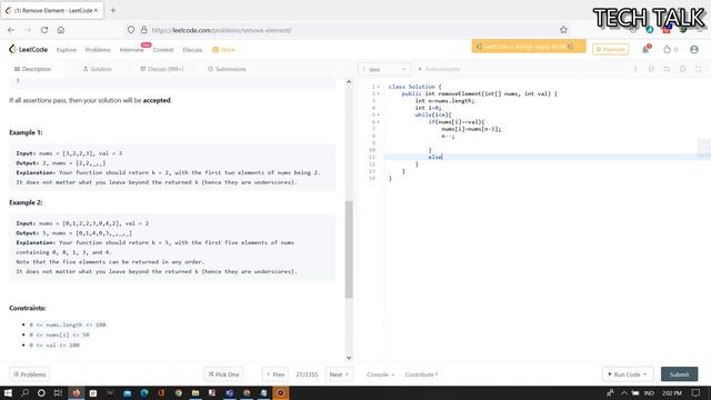 Remove Element From the Array Explanation смотреть онлайн