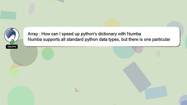 Array : How can I speed up python's dictionary with Numba смотреть онлайн