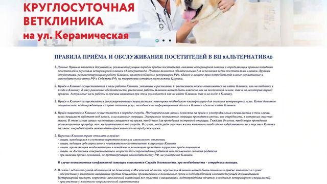 Тестирование сайта ветеринарной клиники www.veterinar-klinika.ru смотреть онлайн