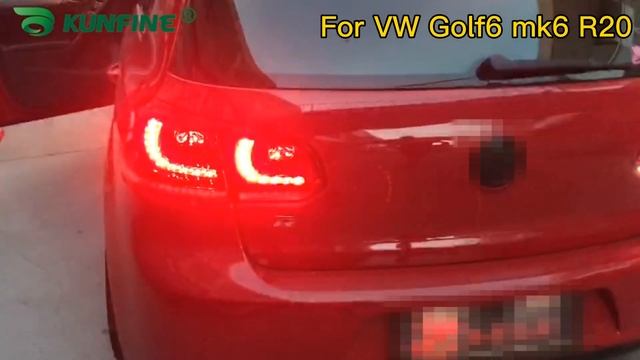KUNFINE Car LED Tail Light Assembly For VW golf6 mk6 R20 2008-2013 taillights смотреть онлайн