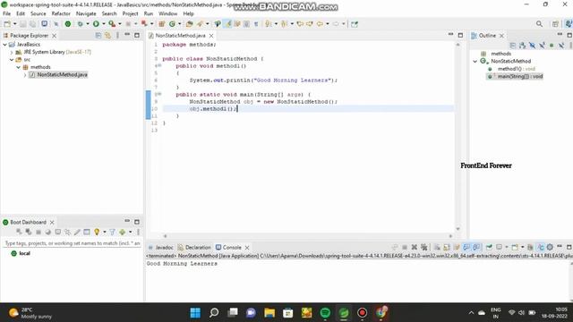 Non Static Method In Java | Java Spring Boot Tutorial For Beginners | смотреть онлайн