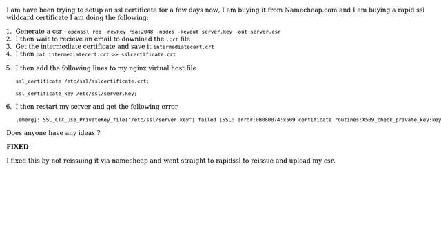 DevOps & SysAdmins: nginx ssl certificate issue key values mismatch смотреть онлайн