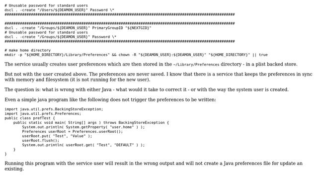 Apple: OSX service with custom user does not write Java Preferences смотреть онлайн