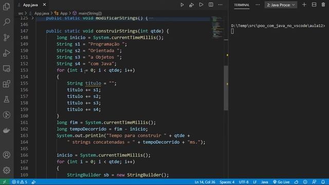 POO com Java no VS Code :: Aula 13 :: Manipulação de Strings смотреть онлайн