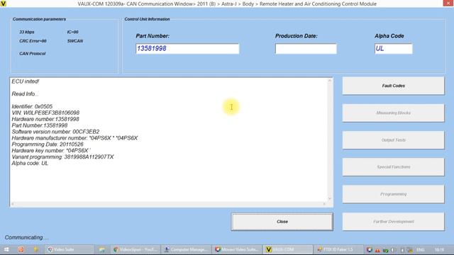 OPCOM - Astra J - A/C dtc scan смотреть онлайн