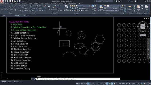 11 | AutoCAD Tutorial || SELECTION || Box | Lasso | Polygon | pick point смотреть онлайн