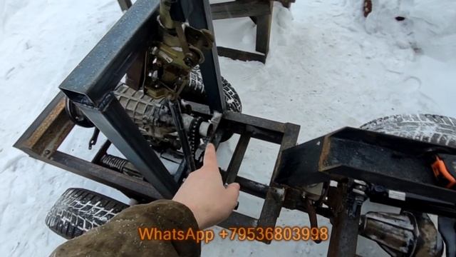 Минитрактор полный привод. Установка рулевой и коробки кпп. смотреть онлайн