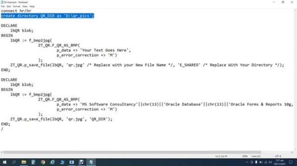 QR CODE GENERATE IN ORACLE PLSQL