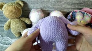 VLOG#2/2020. Процессы вязания игрушек по одной схеме из разной пряжи.
