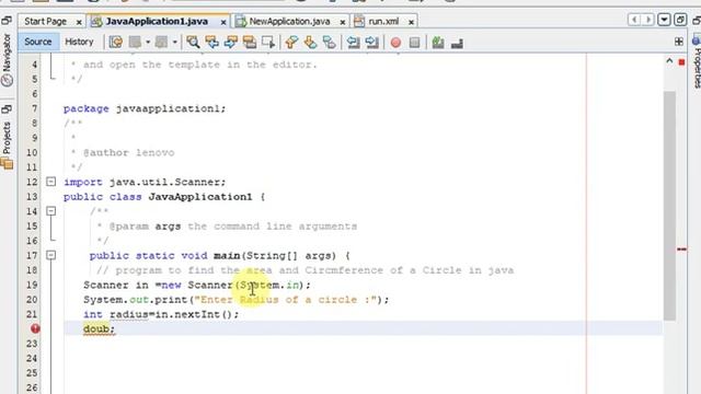 find the area and Circumference of a Circle in java смотреть онлайн